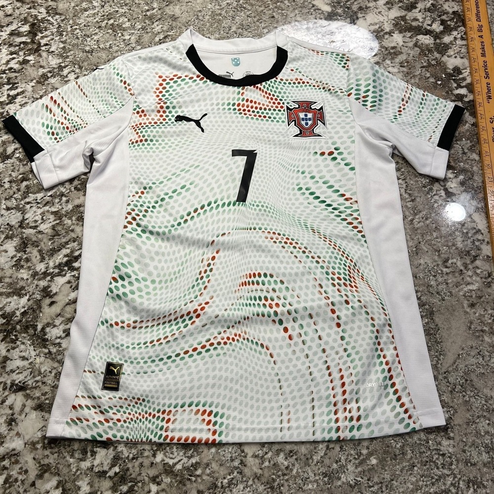 Puma Portugal Cristiano Ronaldo 7 Away Jersey 2024 White Green Red 754419-06 S